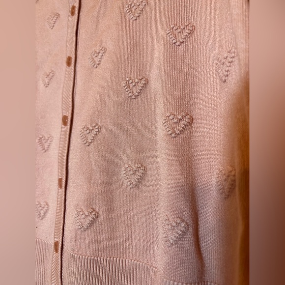 Cable & Gauge  | Pink Hearts Cardigan Small NWT - Picture 4 of 6